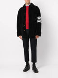 Thom Browne shearling 4-Bar oversized shirt jacket