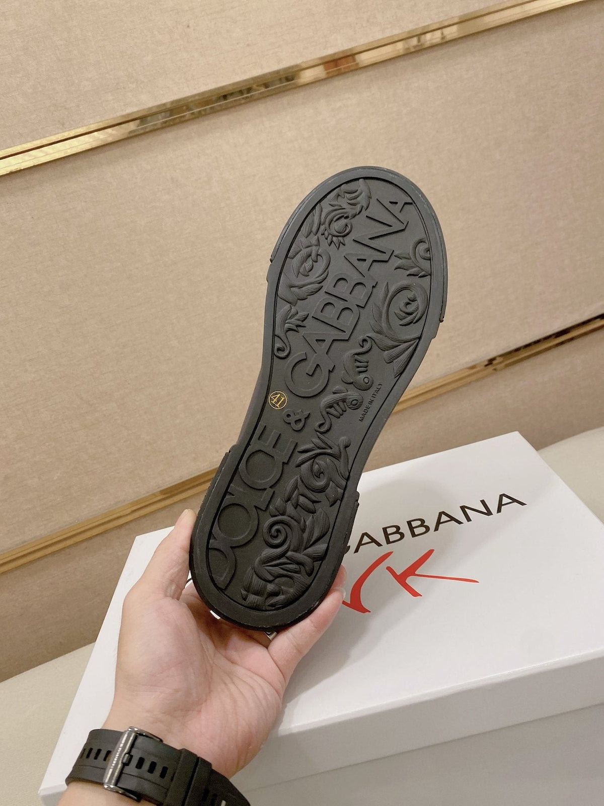 Dolce & Gabbana Navy Blue Low-Top Sneakers