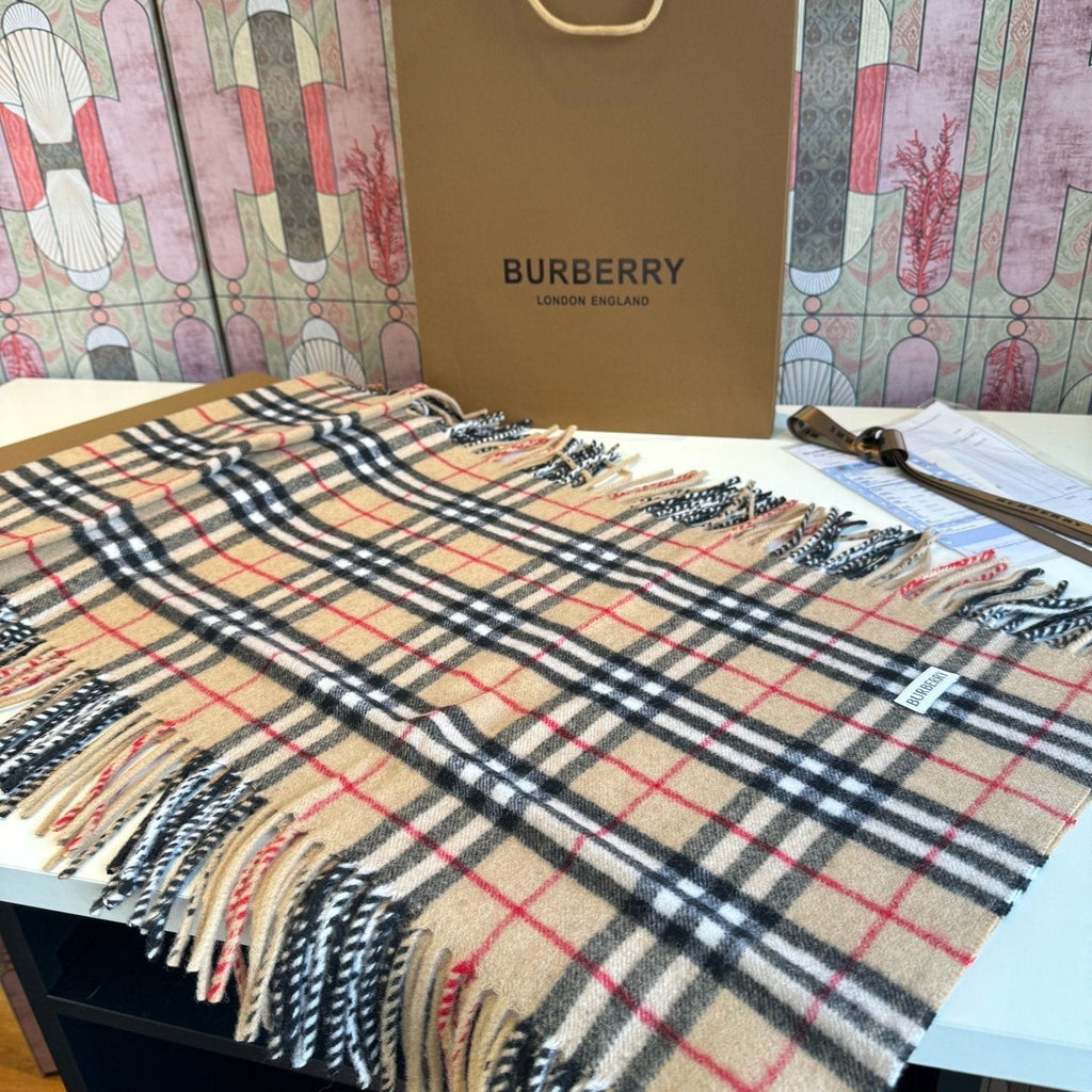 Burberry Plaid Fringe Scarf