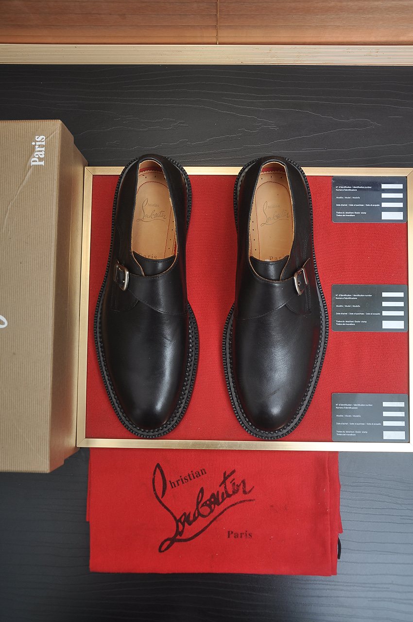 Christian Louboutin Black Monk Strap Dress Shoes